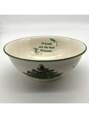 Spode Christmas Tree 6" Soup Bowl Friends Are The Best Presents Made In England
